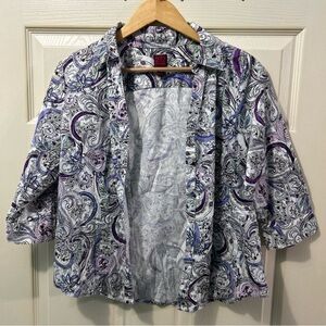 212 COLLECTION Women’s3/4SleevBLOUSE PaisleyFloralPrint |Size Petite-M |Preowned